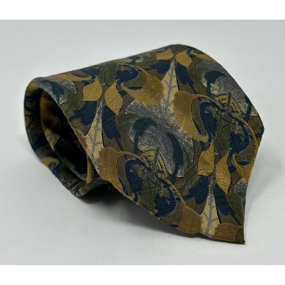 Burberrys Of London Men’s Hand Sewn Silk Tie Abstract Floral Made in USA